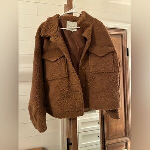 American Eagle Tan/Brown Sherpa-Lined Jacket